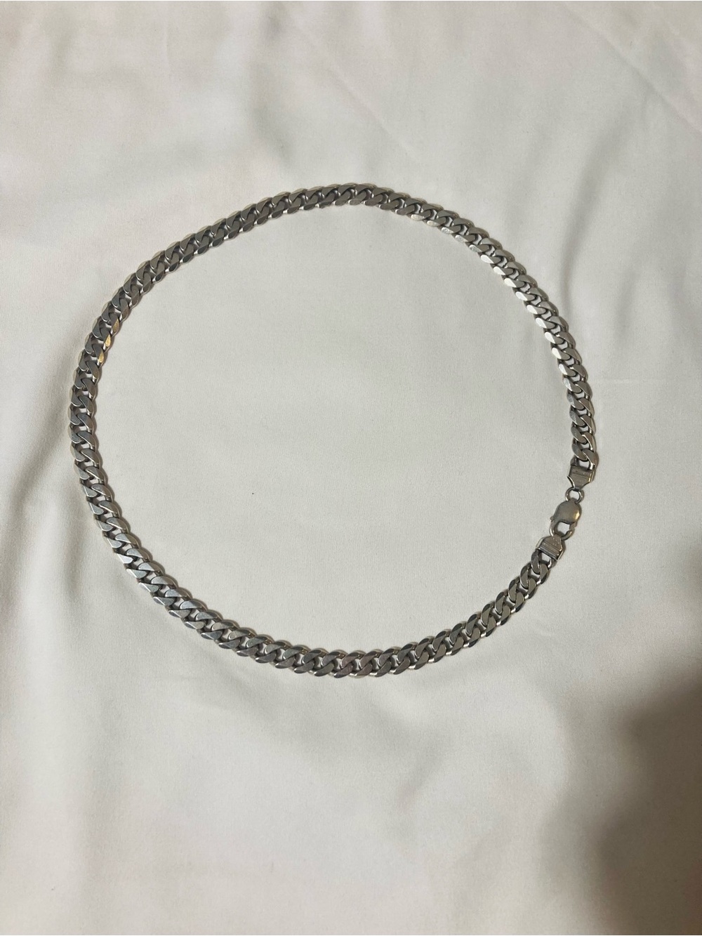 Thick Silver Cuban Link Necklace - 22 inches /72 gram weight